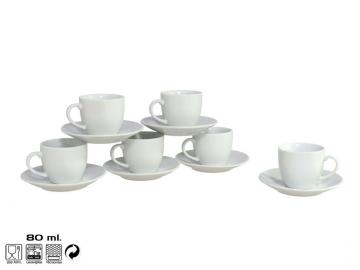 TAZA CAFE SET 6 Unidades TARCK CON PLATO 80cc      